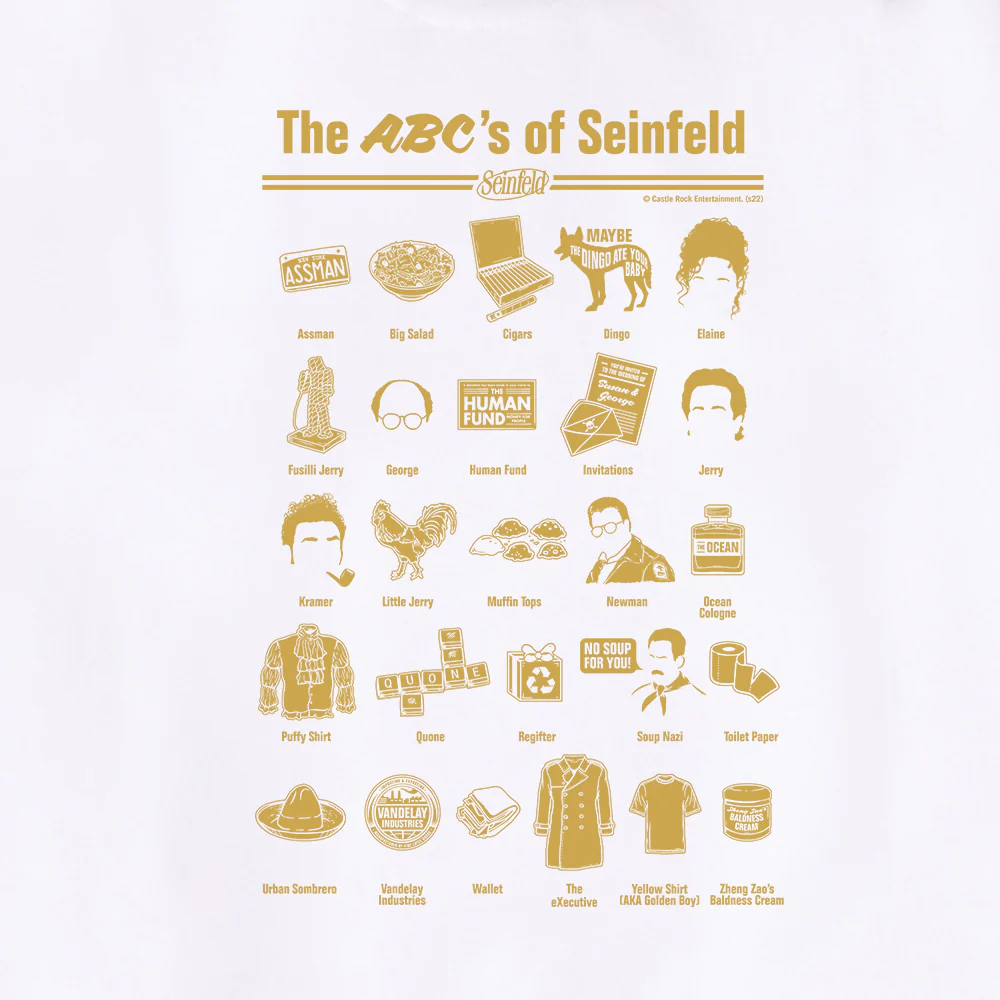 ABC's of Seinfeld Unisex Hooded Sweatshirt - Image 3