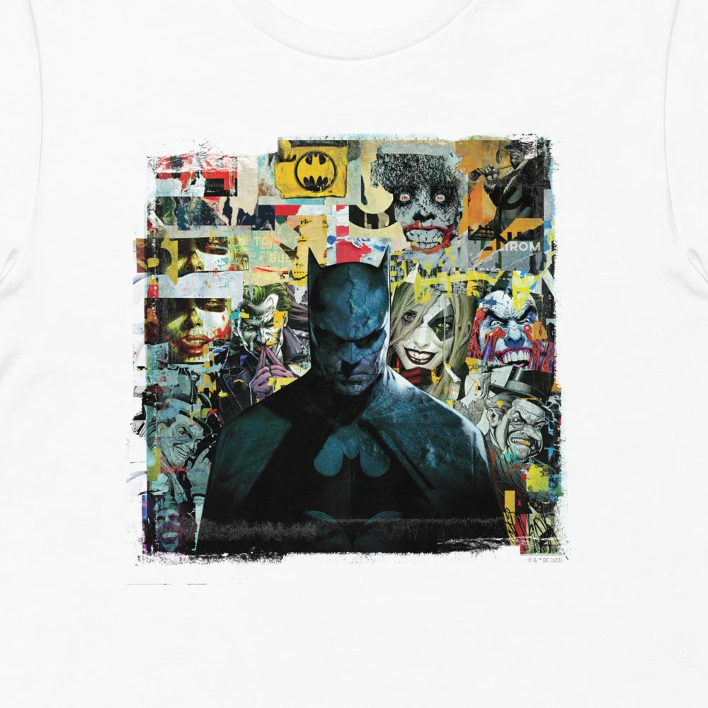 Batman Torn Collage Adult T-Shirt - Image 2