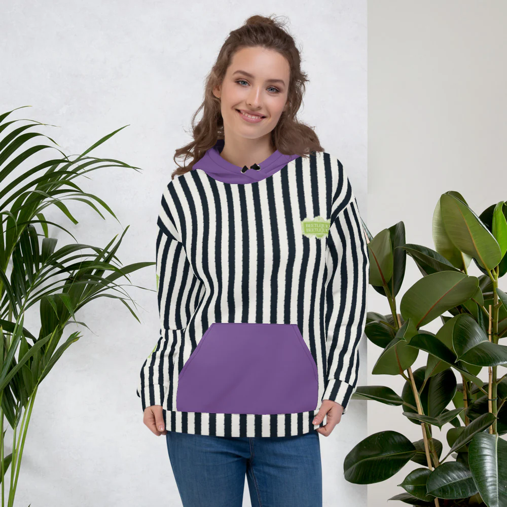 Beetlejuice Beetlejuice Wanted by Afterlife Police Striped Hoodie - Image 4