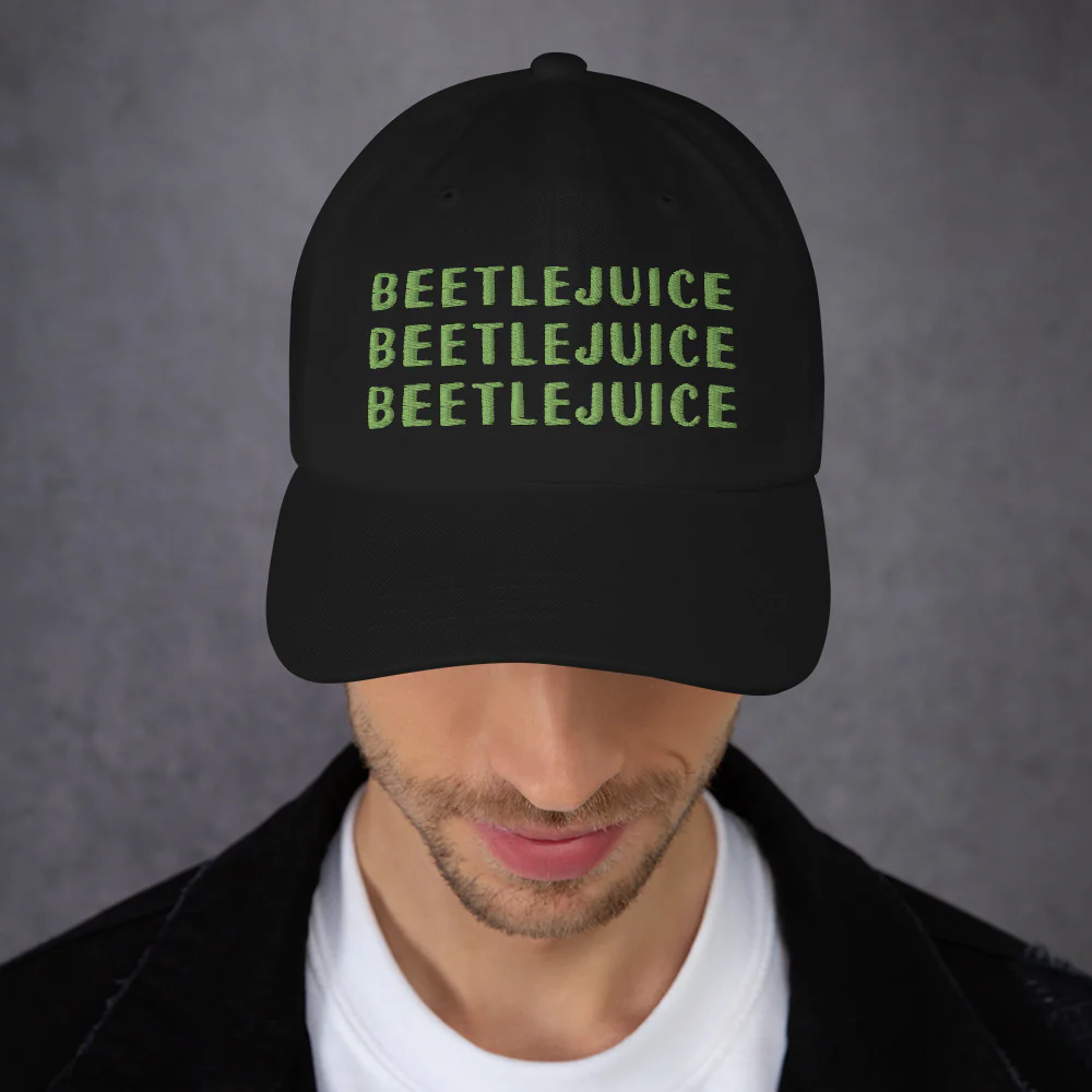 Beetlejuice Three Times Embroidered Dad Hat - Image 6