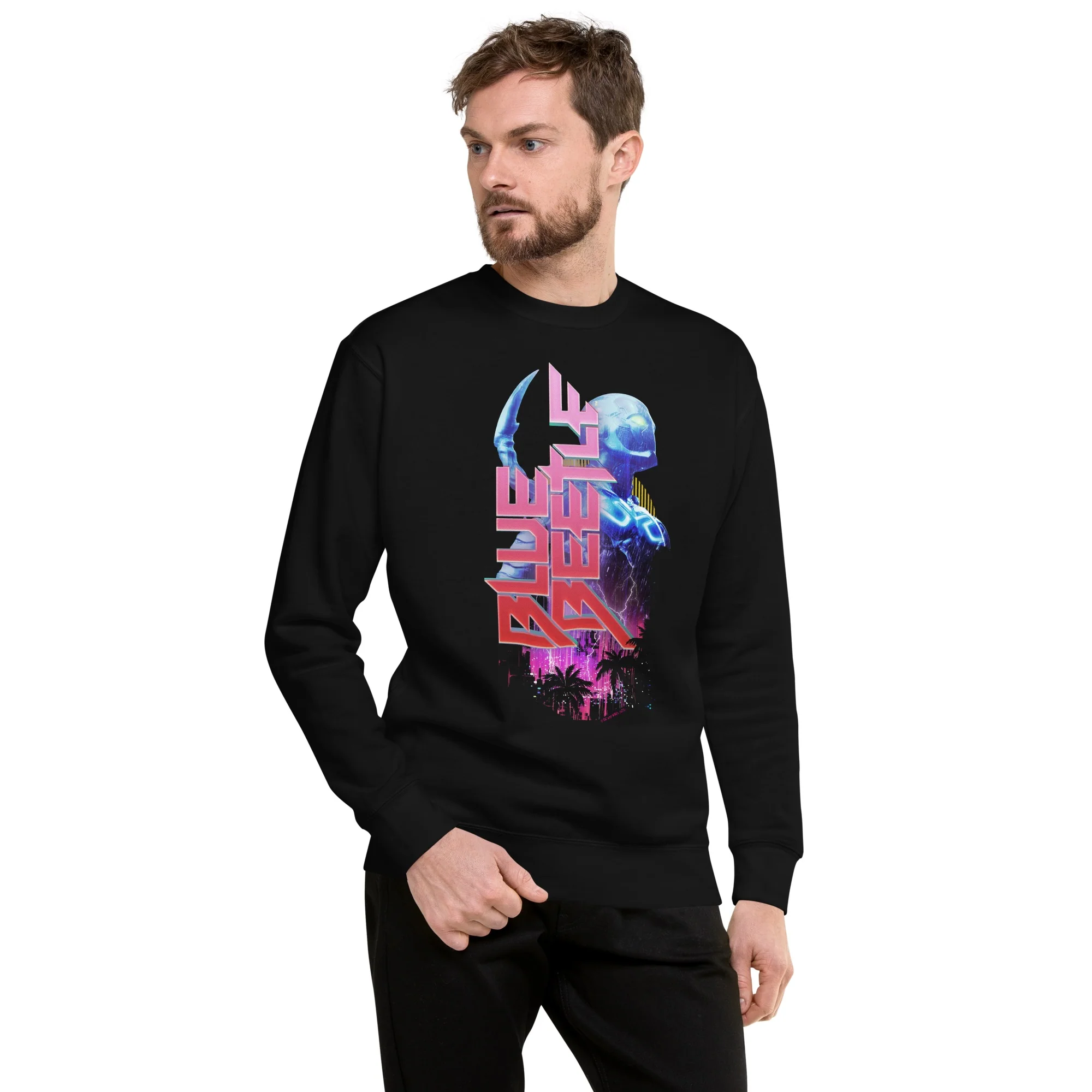 Blue Beetle Side Profile Adult Sweatshirt - Image 3