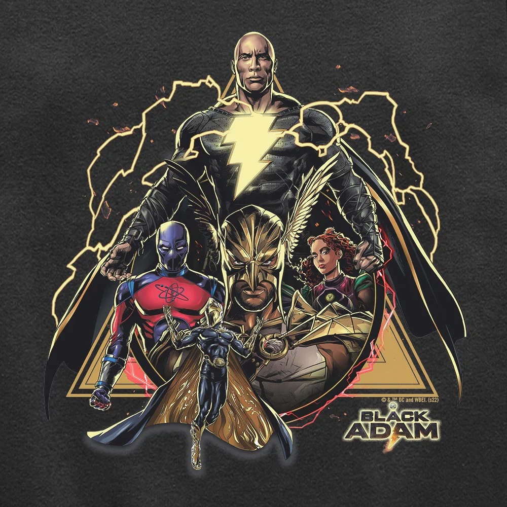 Black Adam & The Justice Lightening Society Adult Sweatshirt - Image 2