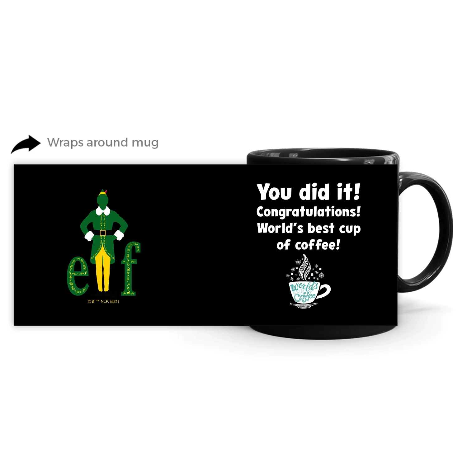 Elf World's Best Coffee White Mug - Image 4