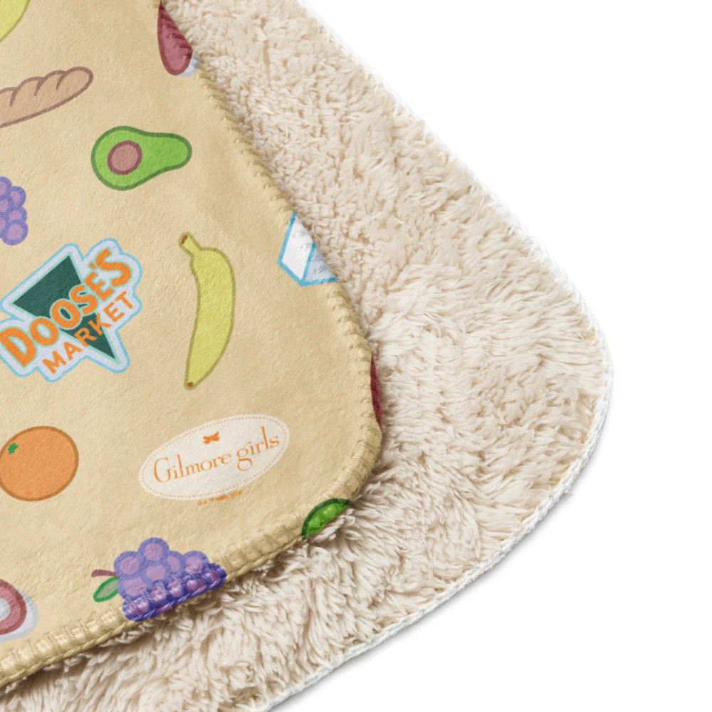 Gilmore Girls Doose’s Market Pattern Sherpa Blanket - Image 2