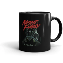 Rick and Morty Night Family Black Mug