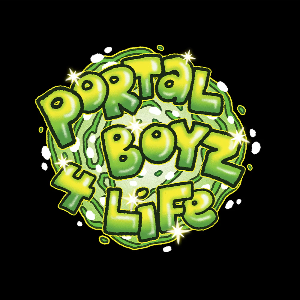 Rick and Morty Portal Boyz 4 Life Adult Fleece Hooded Sweatshirt - Image 2