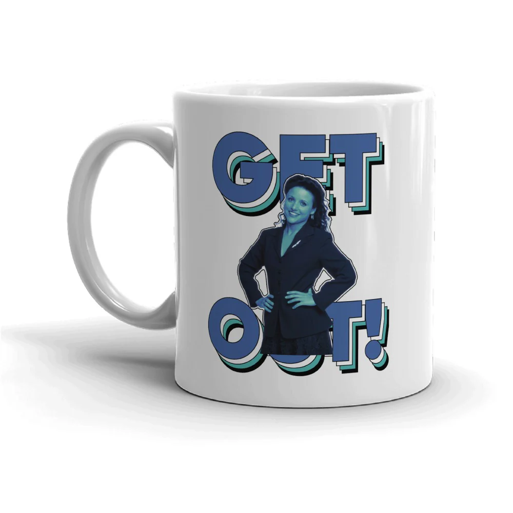 Seinfeld Get Out White Mug