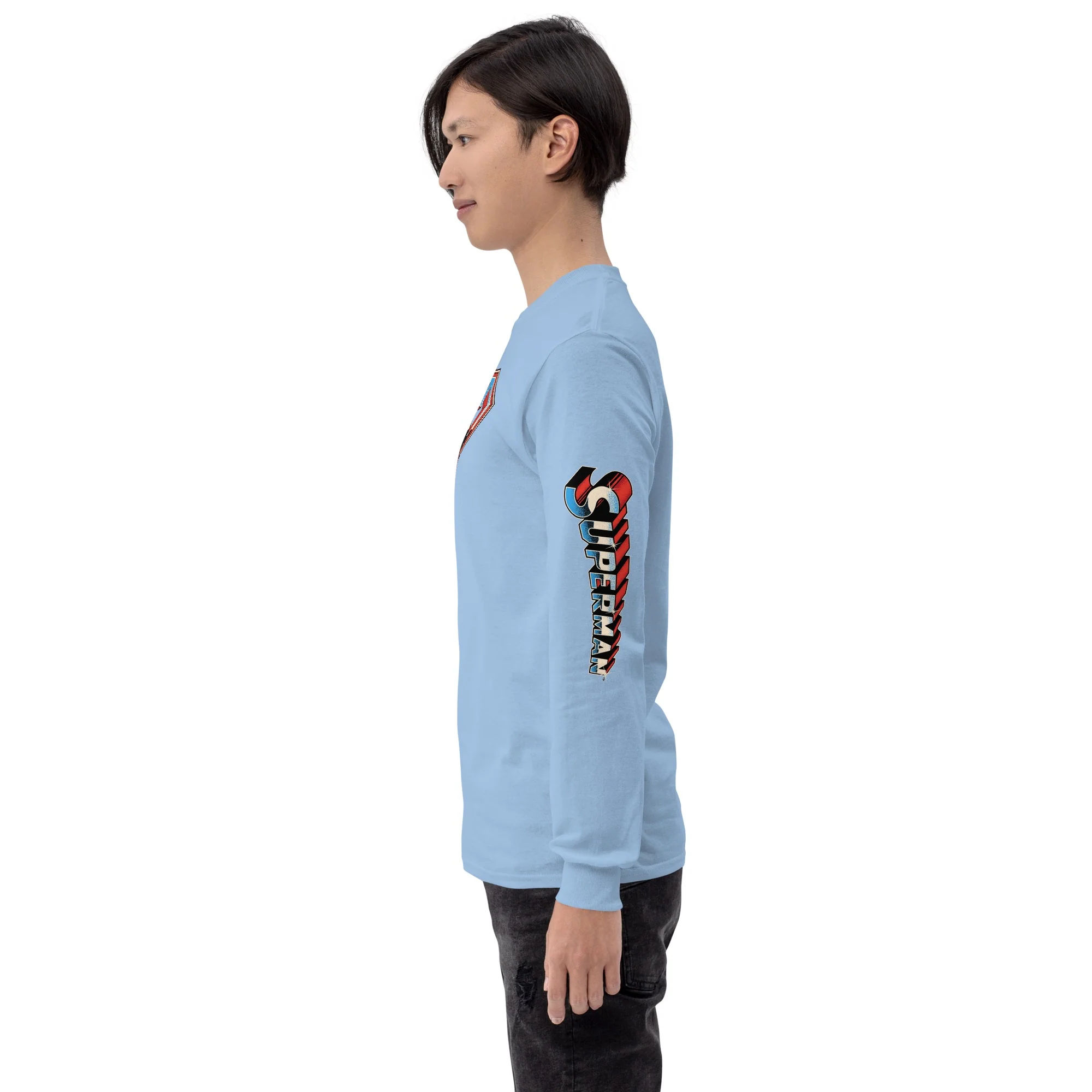 Superman Retro Logo Adult Long Sleeve T-Shirt - Image 4