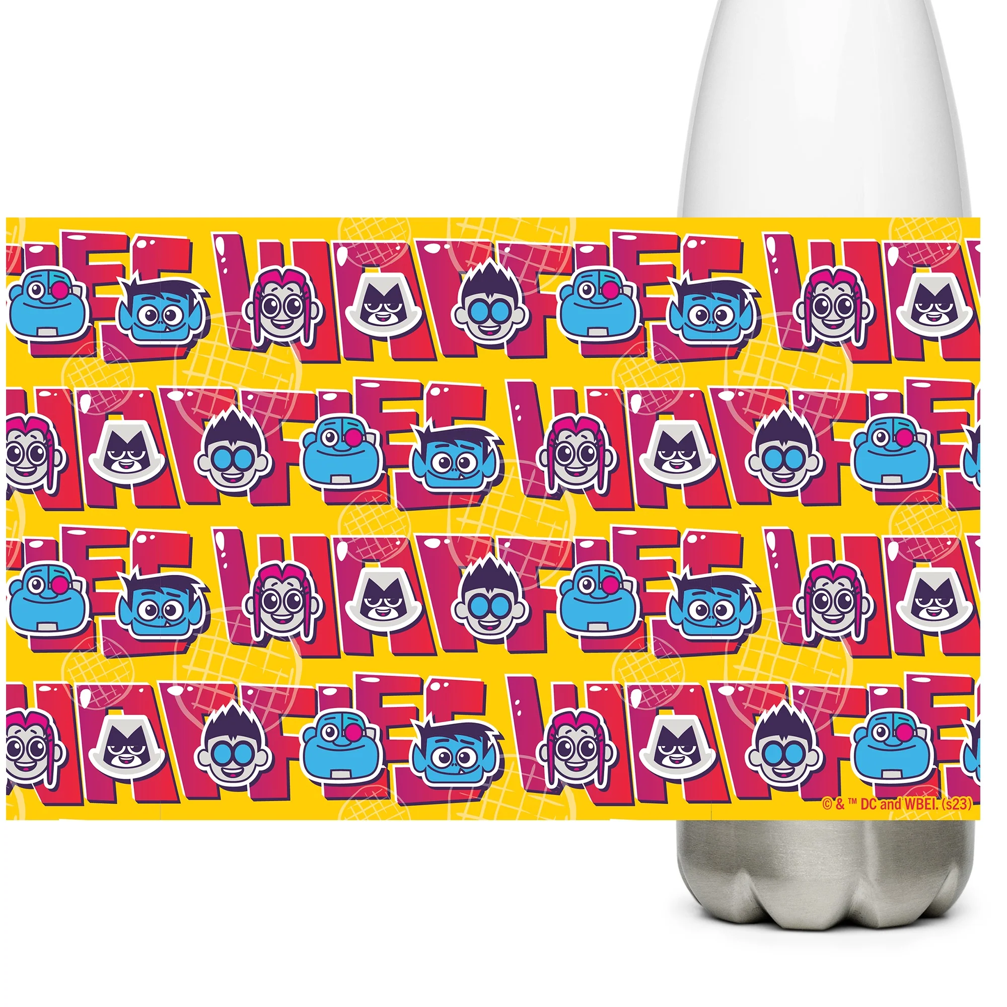 Teen Titans Go Character Head Pattern Water Bottle - Image 3