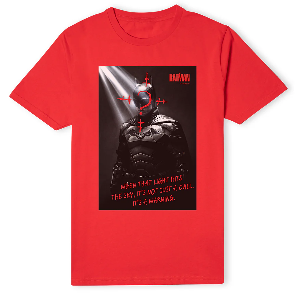 The Batman Warning Light Adult Short Sleeve T-Shirt - Image 2