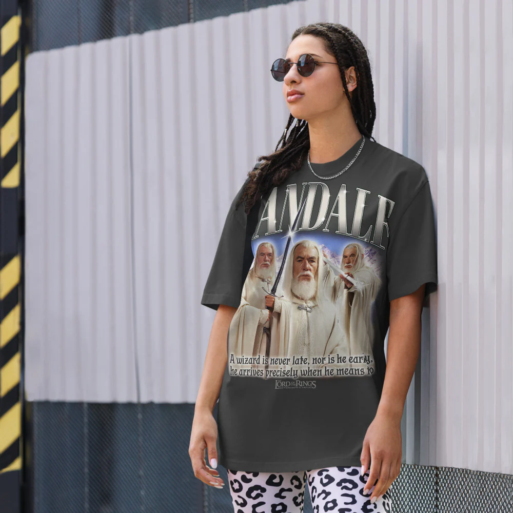 The Lord of the Rings Gandalf Oversized Faded T-shirt - Image 5