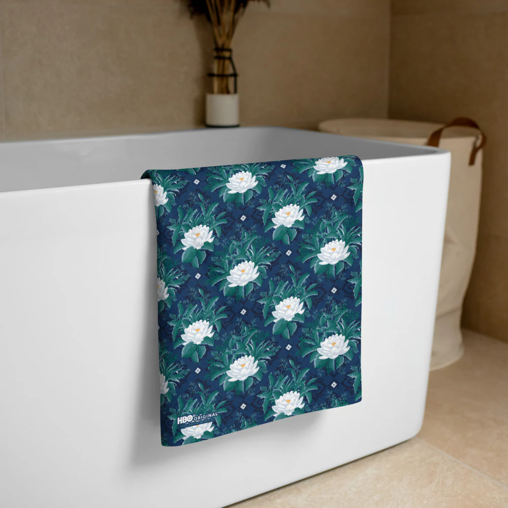 The White Lotus Pattern Beach Towel - Image 3